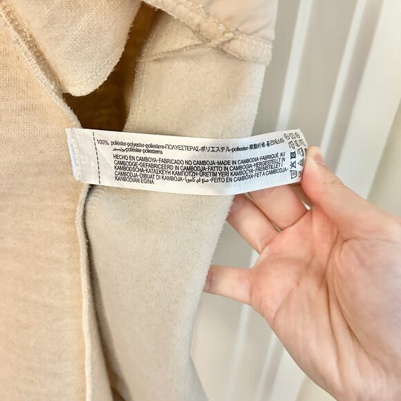 Zara Cream Lapel Open Front Lightweight Trench Coat Ivory Off White Size S - Picture 9 of 10